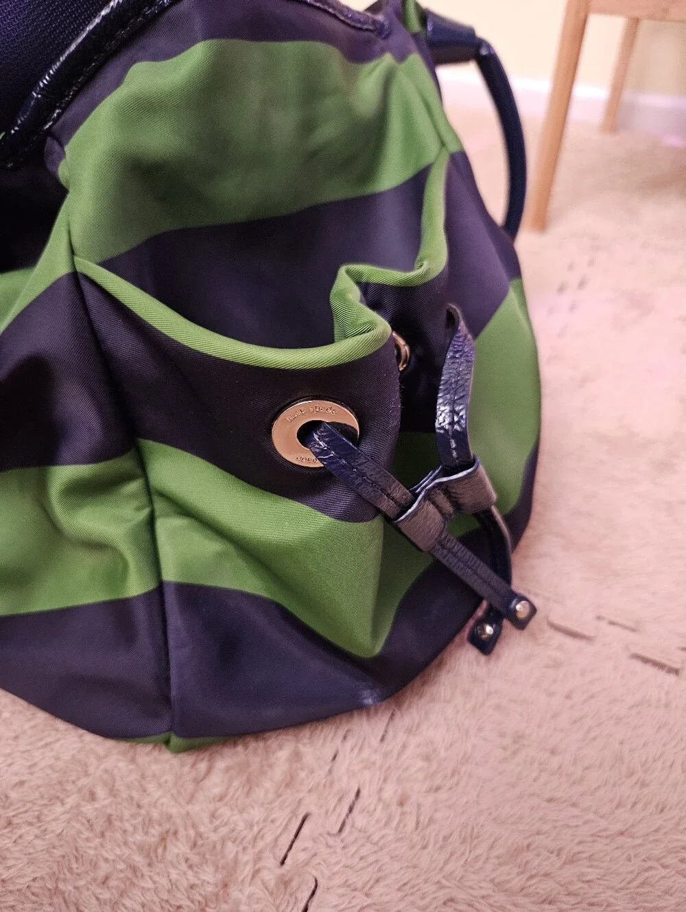 kate spade Green and Navy Jubilee diaper bag Wide Stripe Tote